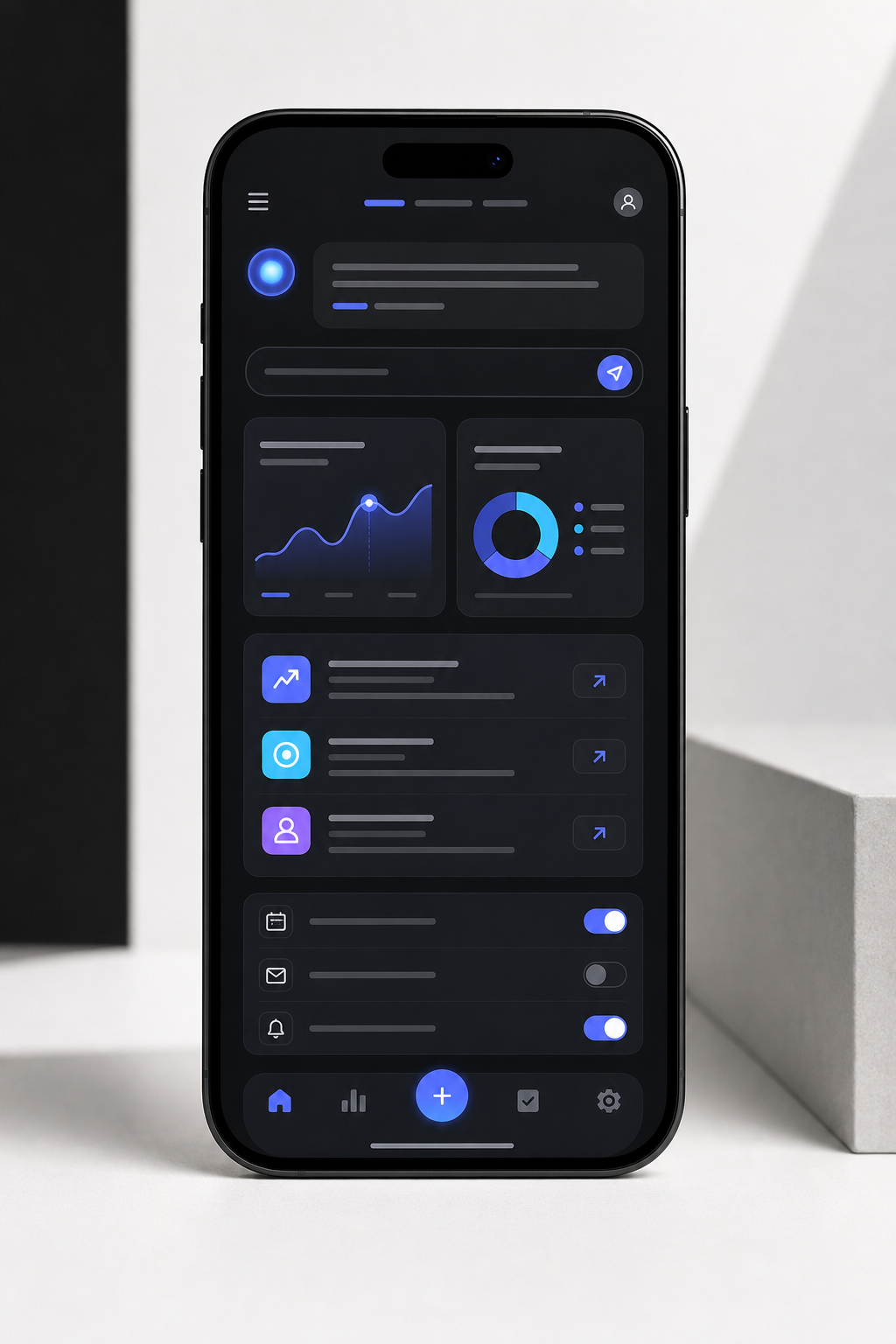 Mobile AI assistant interface for business growth